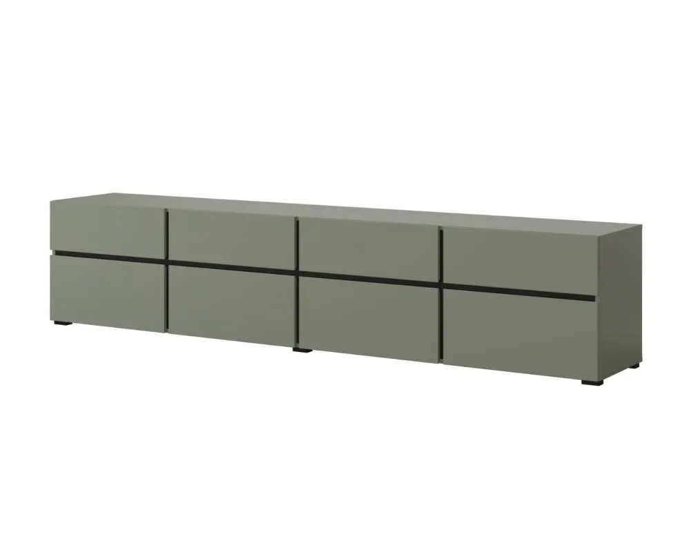 Szafka RTV CROSS 4K4S 225cm zielona/czarna szeroka I sklep meblowy MIRAT.  kolekcja HV-CROSS