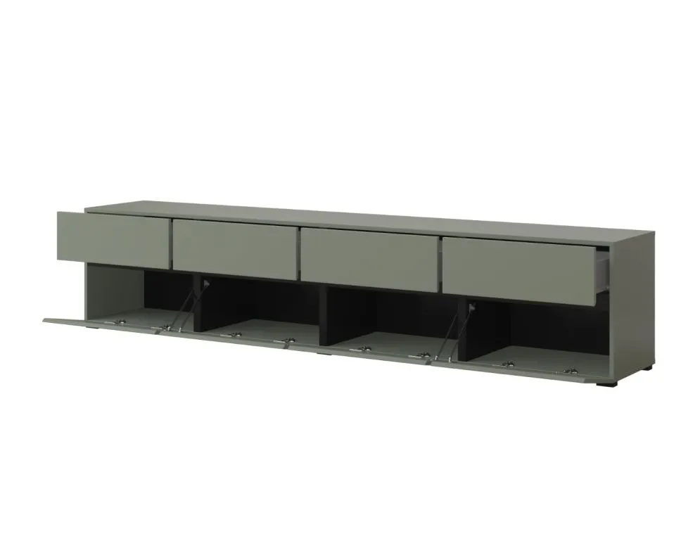 Szafka RTV CROSS 4K4S 225cm zielona/czarna szeroka I sklep meblowy MIRAT.  kolekcja HV-CROSS
