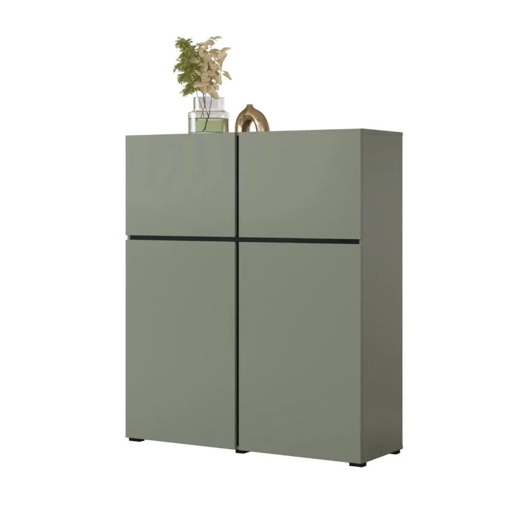 Komoda wysoka CROSS 4D 119cm zielona/czarna w minimalistycznym stylu I sklep meblowy MIRAT. kolekcja HV-CROSS