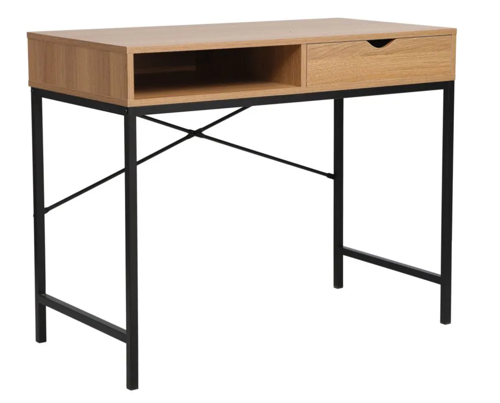 Biurko B-027 dąb/czarne młodzieżowe I sklep meblowy MIRAT. styl LOFT