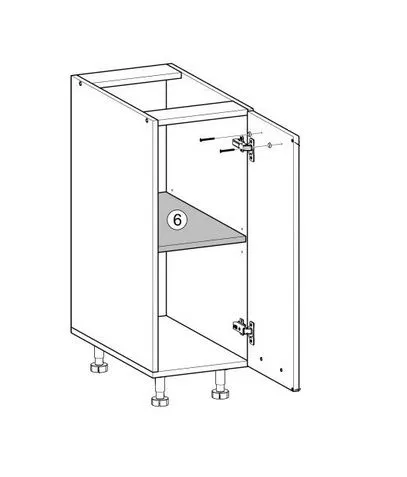 Szafka kuchenna stojąca 30 VENTO D-30/82 jasnoszary połysk firmy Halmar | MIRAT.  kolekcja VENTO