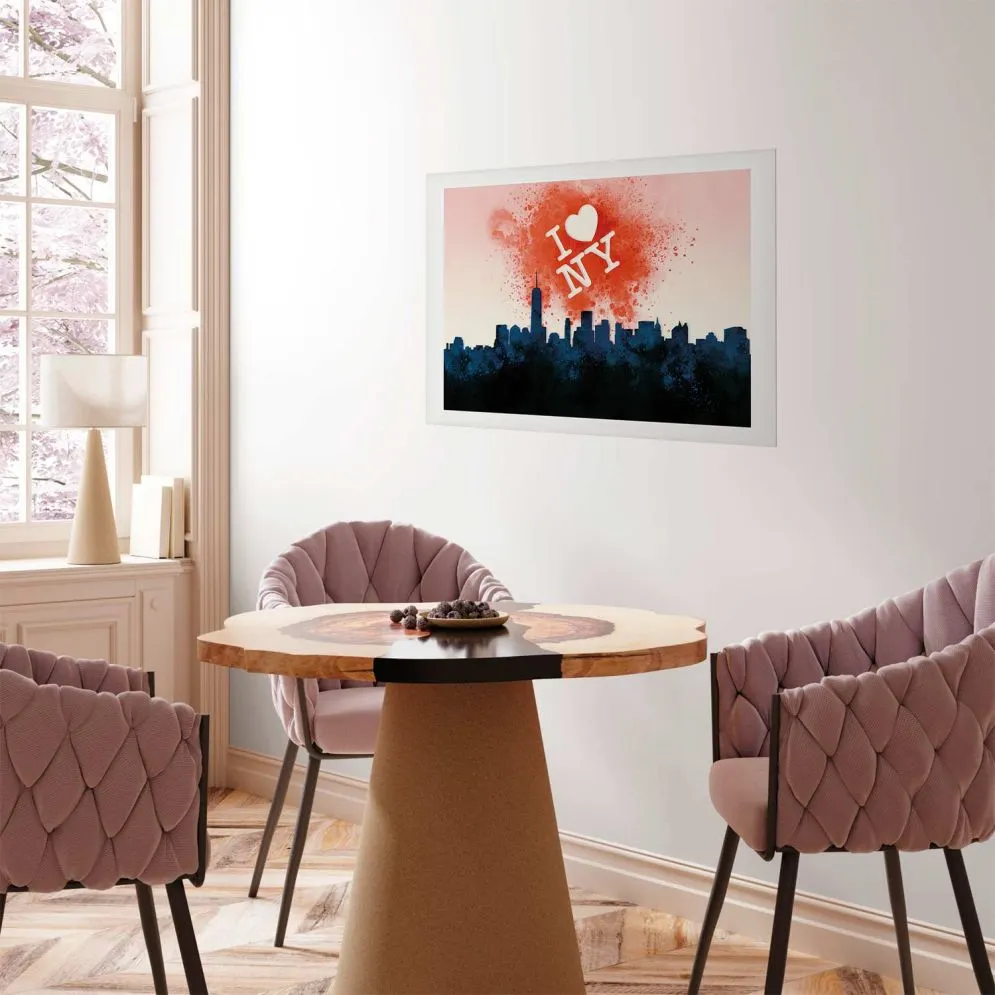 Plakat I love NY 42x29,7 cm bez ramy z marginesem | MIRAT.