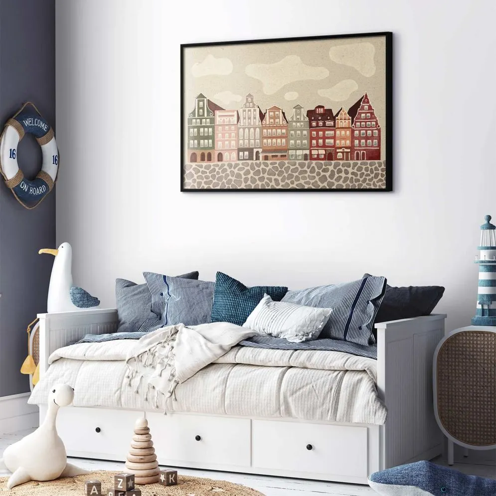 Plakat Kolorowe Fasady 60x40 cm z ramą czarną bez marginesu | MIRAT.