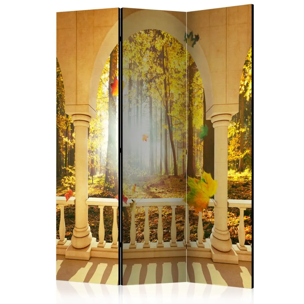 Parawan dwustronny Pejzaże 135x172 cm 3-częściowy żółty | MIRAT.