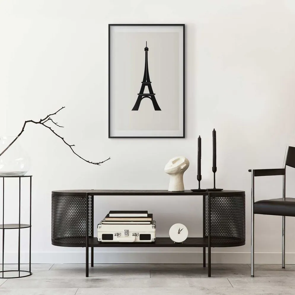 Plakat Wieża Eiffla 60x90 cm z ramą czarną z marginesem | MIRAT.