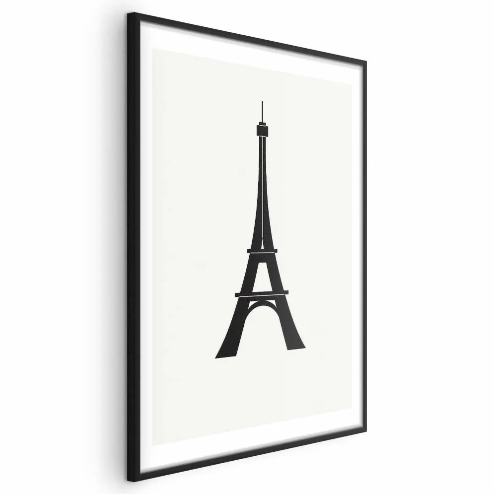 Plakat Wieża Eiffla 60x90 cm z ramą czarną z marginesem | MIRAT.