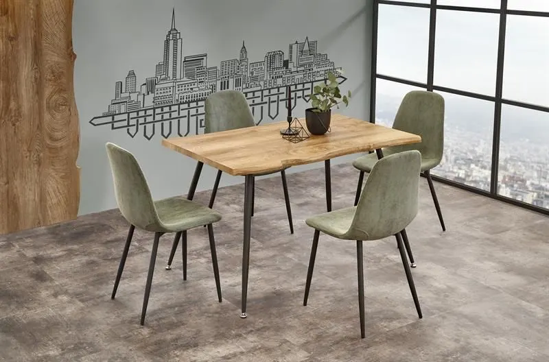 Stół LARSON 120x80 dąb naturalny na metalowych nogach | MIRAT. styl LOFT