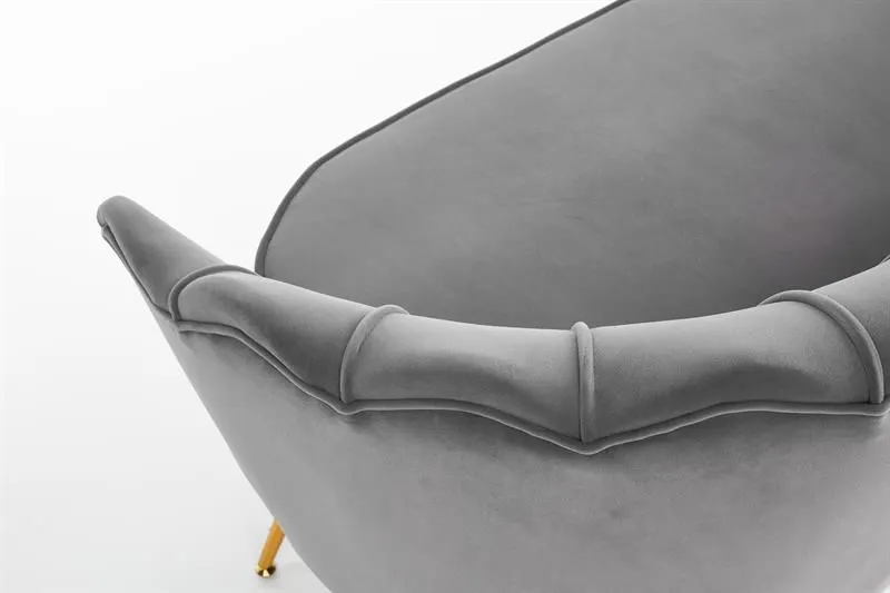 Sofa AMORINITO XL szara muszla na złotych lub czarnych nogach | MIRAT. styl GLAMOUR, PASTELE