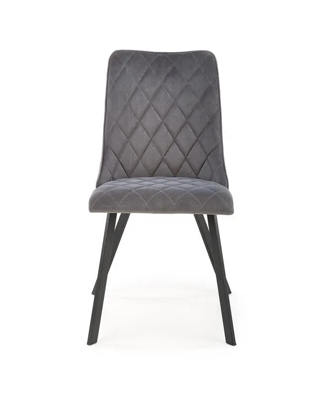Krzesło K450 VELVET szare tapicerowane do salonu | MIRAT. styl GLAMOUR, LOFT