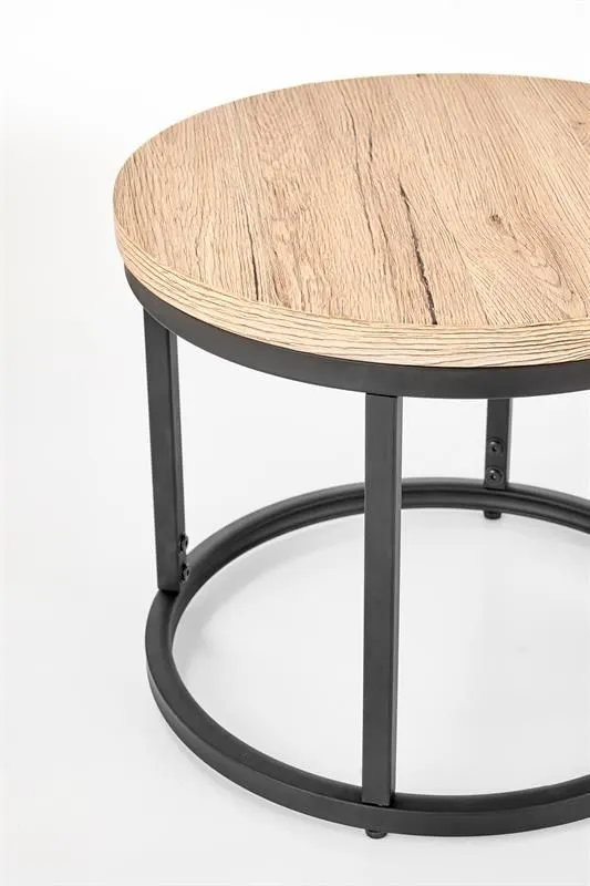 Zestaw 2 stolików OREO dąb san remo w stylu loft | MIRAT. styl LOFT