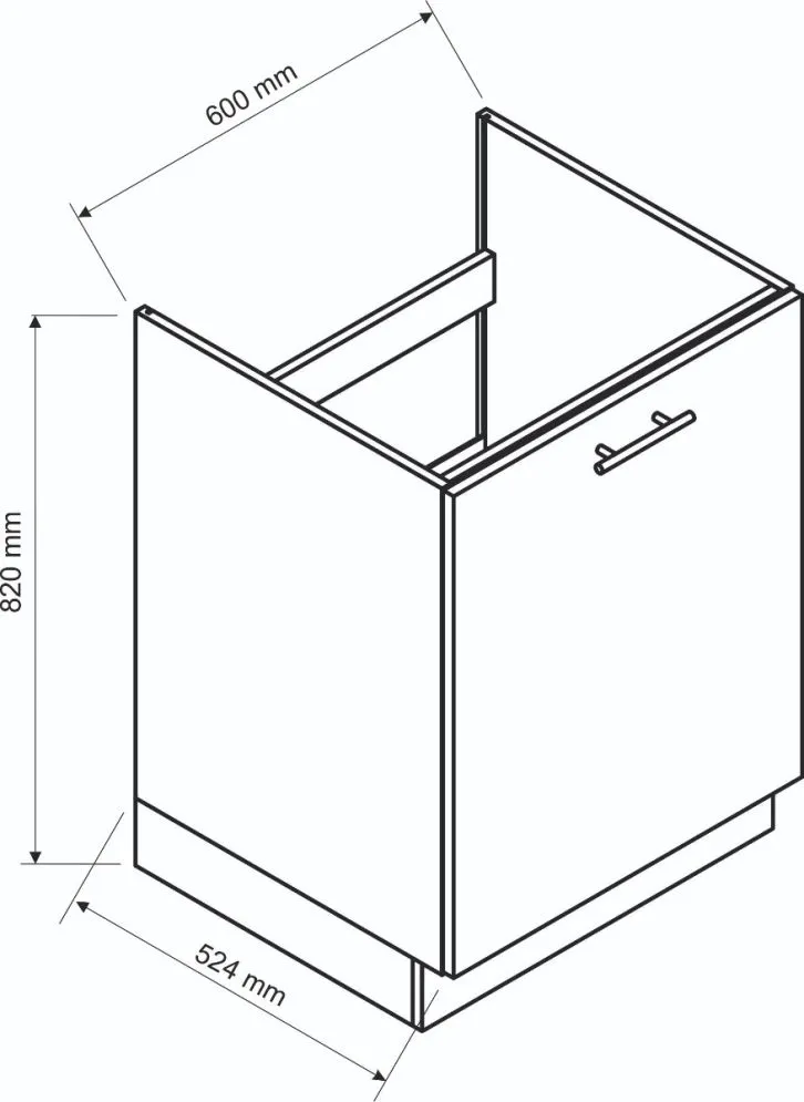 Klasyczna szafka pod zlew 60 DENIS D60ZL P/L biała mat I sklep meblowy MIRAT.  kolekcja DENIS