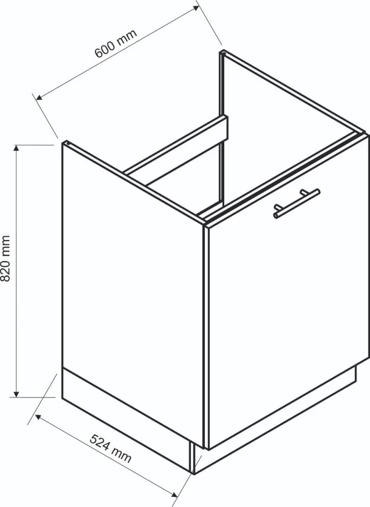 Szafka pod zlew 60 BONO D60ZL P/L biała I sklep meblowy MIRAT. styl SKANDYNAWSKI