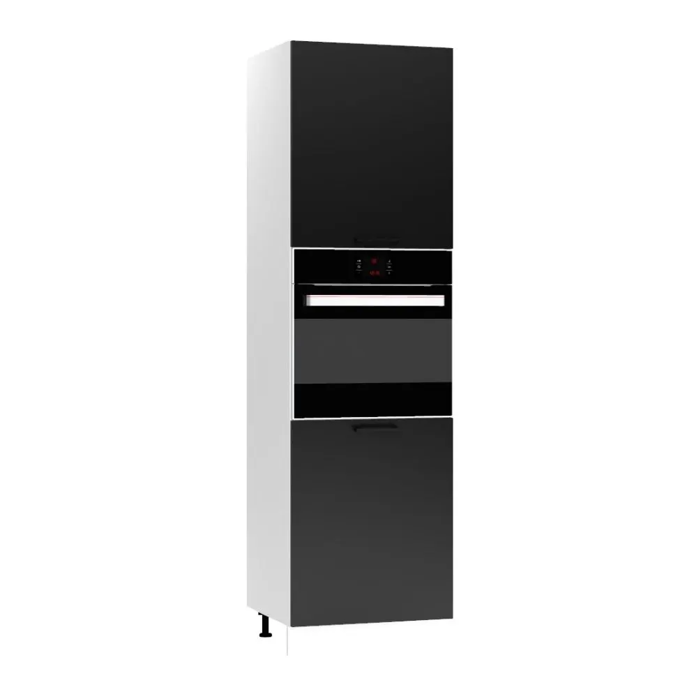 Solidna szafka pod piekarnik 60 DENIS D60 PK/2133 P/L czarna mat I MIRAT.  kolekcja DENIS