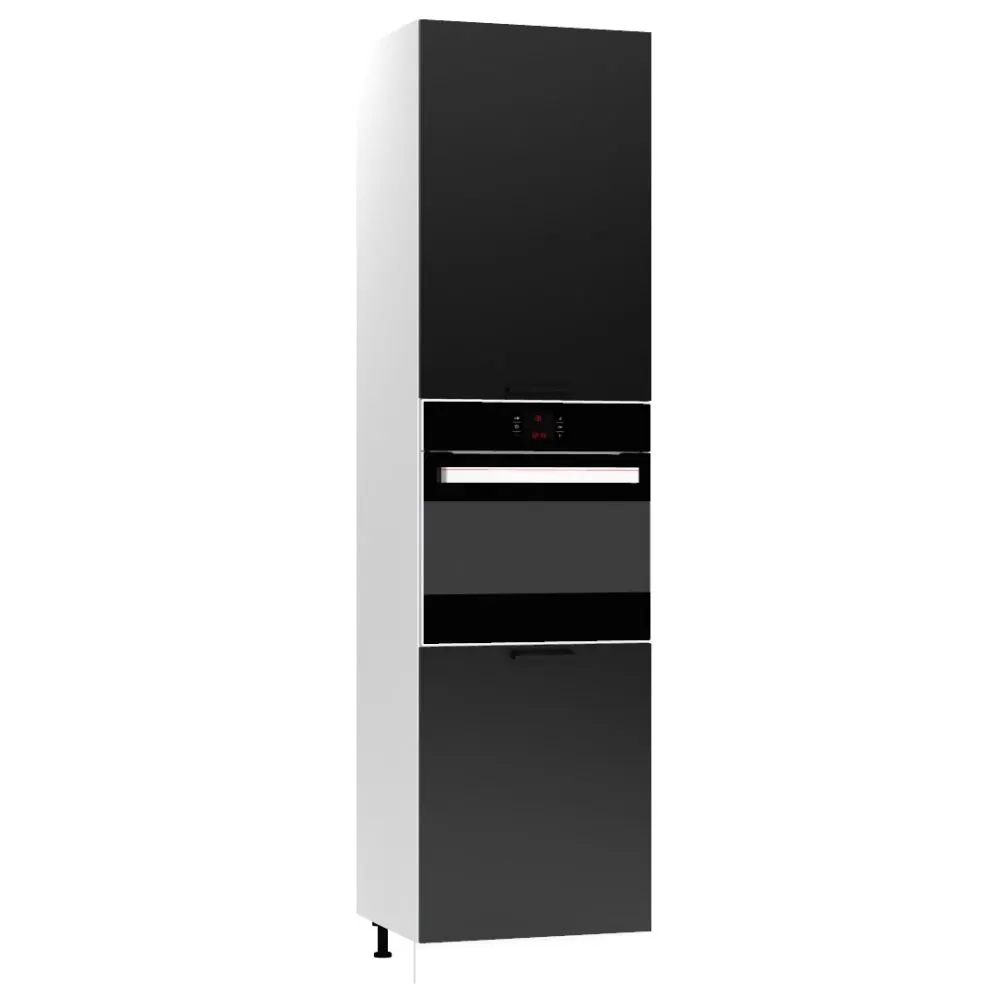 Dwudrzwiowa szafka pod piekarnik 60 DENIS D60 PK/2333 P/L czarna mat I MIRAT.  kolekcja DENIS
