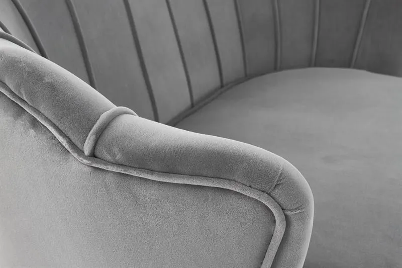 Sofa AMORINITO XL szara muszla na złotych lub czarnych nogach | MIRAT. styl GLAMOUR, PASTELE