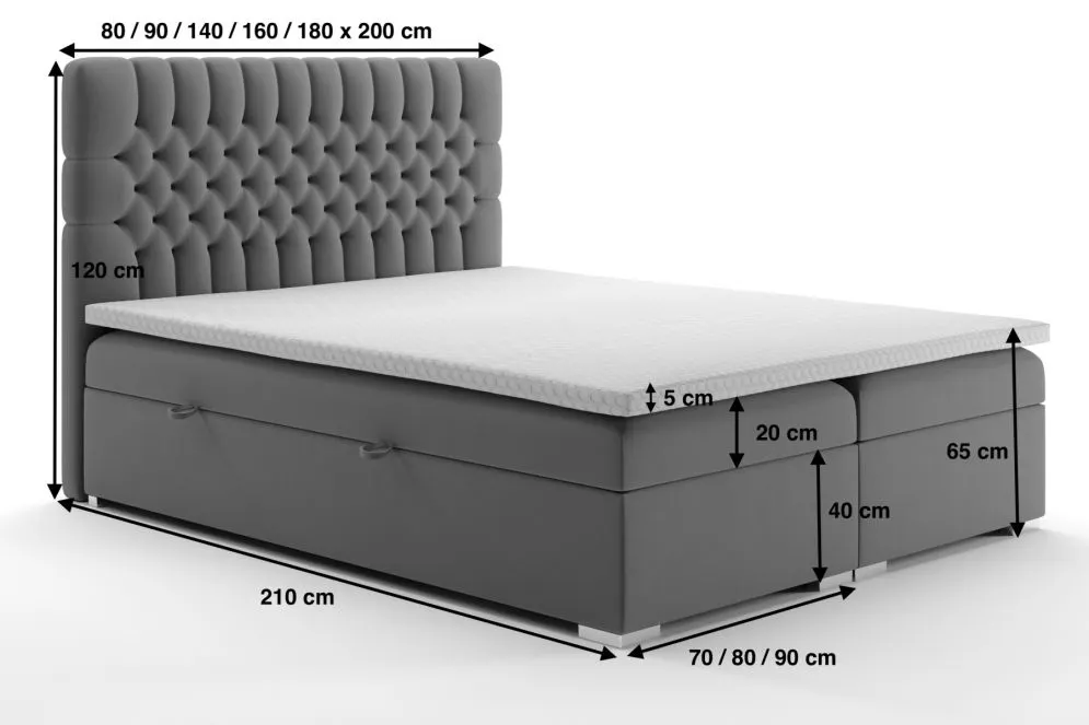 Łóżko kontynentalne RUBID 140 zielone velvet z pojemnikiem do sypialni | MIRAT. styl GLAMOUR