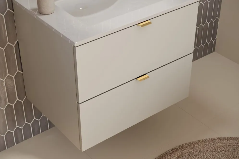 Wisząca szafka pod umywalkę DALIA CASHMERE 2S 60cm kaszmirowy mat I sklep meblowy MIRAT. styl SKANDYNAWSKI kolekcja DALIA CD