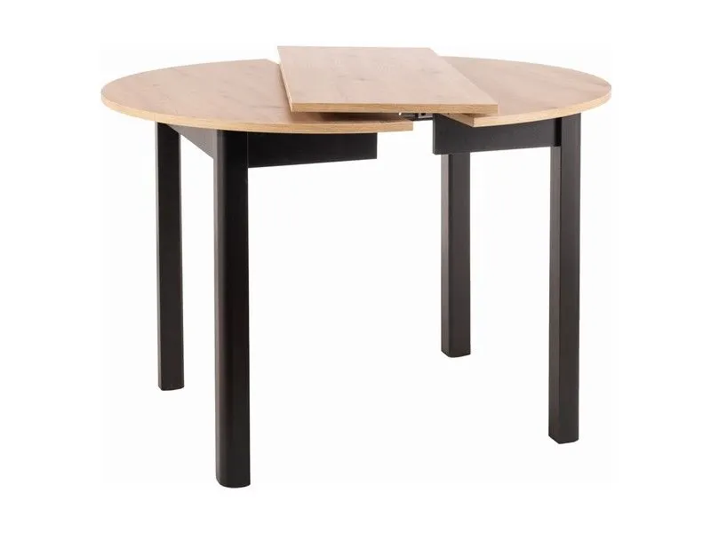 Stół rozkładany DANTE 102(142)x102 dąb artisan/czarny mat I sklep meblowy MIRAT. styl LOFT