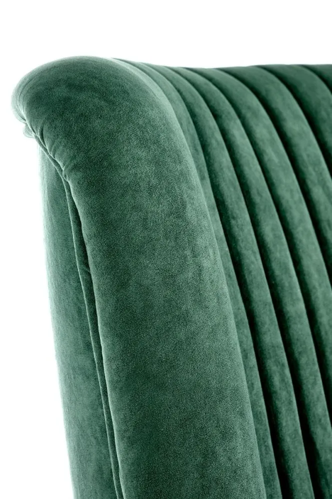 Fotel do salonu DELGADO VELVET ciemnozielony na drewnianych nogach | MIRAT. styl LOFT