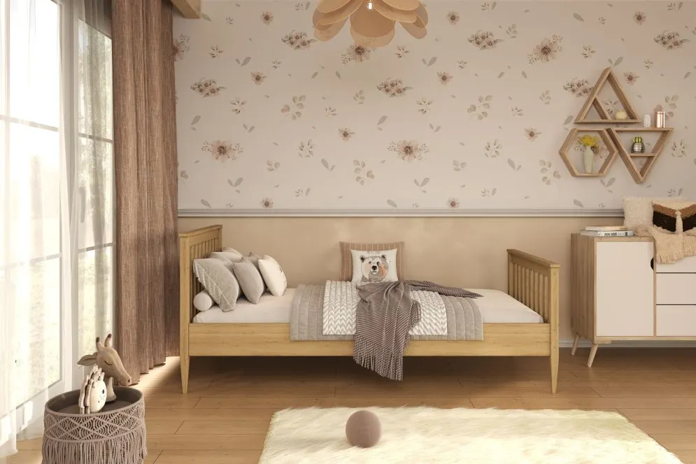 Duże łóżko z surowego drewna Bajtek 200x90 do malowania | MIRAT