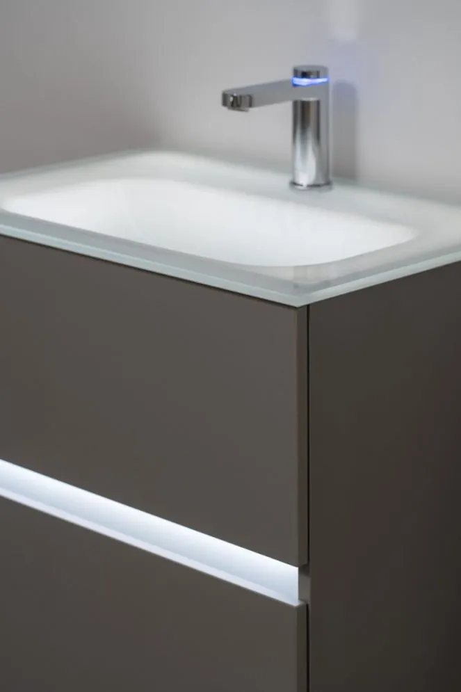 Szafka pod umywalkę NEO 60 cm czarna mat z oświetleniem LED i czujnikiem ruchu | MIRAT kolekcja NEO