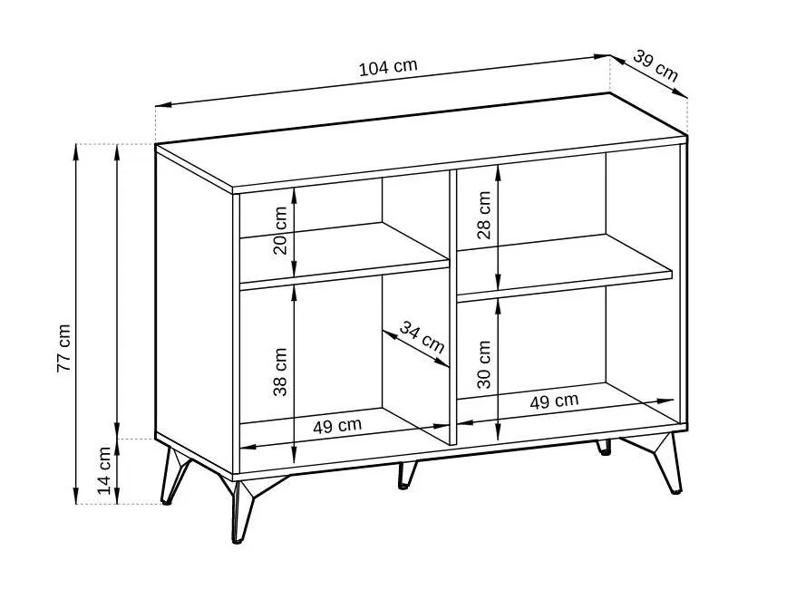 Komoda GALAXY 2D 104 cm czarna/dąb evoke I sklep meblowy MIRAT. styl LOFT kolekcja GALAXY PIASKI