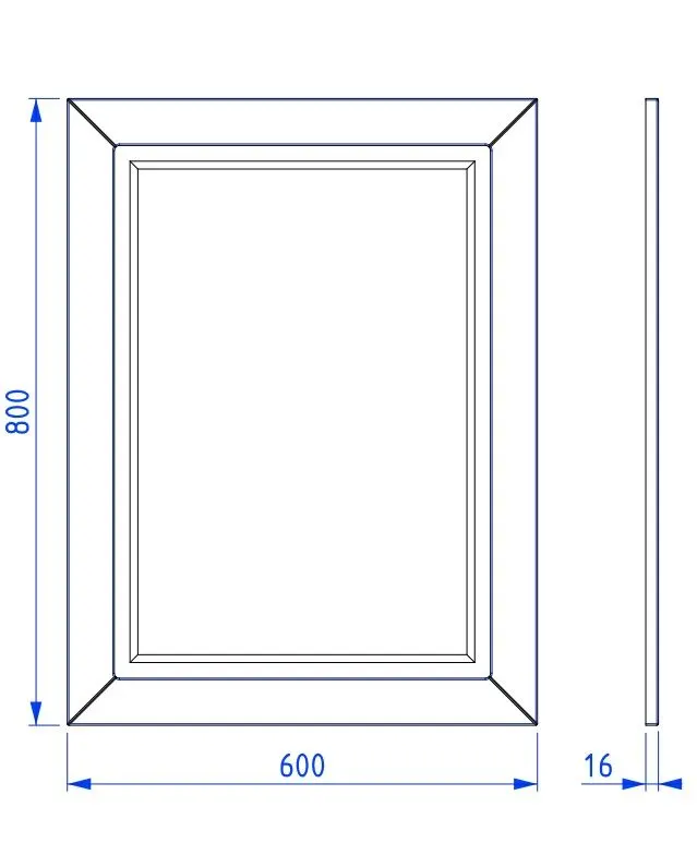 Lustro łazienkowe CHIC 80x80 cm w czarnej ramie ze złotym detalem | MIRAT kolekcja CHIC