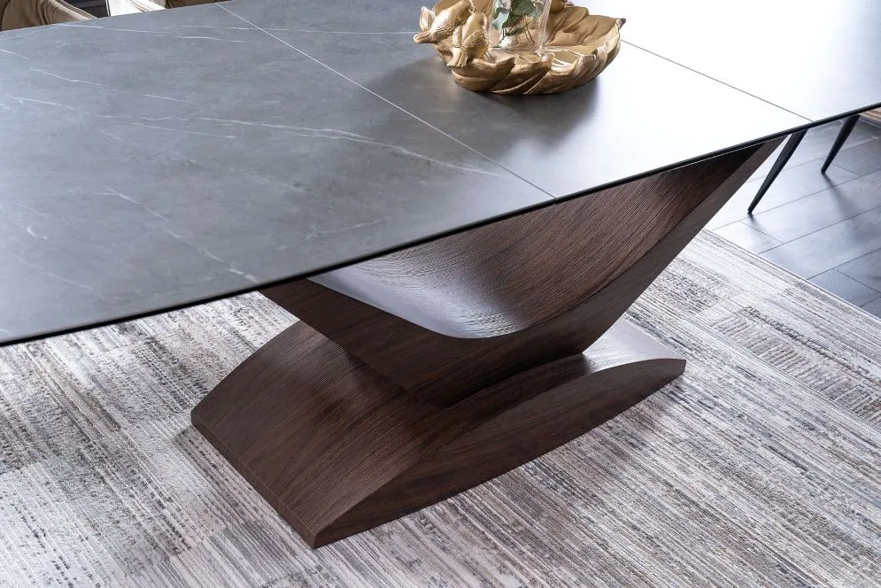 Stół rozkładany DOLCE CERAMIC 180(240)x95 szary marmur/orzech dla 10 osób | MIRAT. w stylu  kolekcja