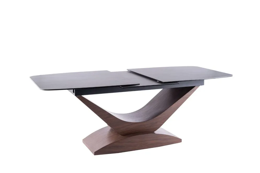 Stół rozkładany DOLCE CERAMIC 180(240)x95 szary marmur/orzech dla 10 osób | MIRAT. w stylu  kolekcja