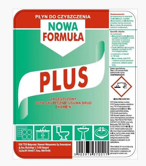 Silny płyn do mycia powierzchni sanitarnych WC PLUS 0,7L o zapachu migdałowym I sklep meblowy MIRAT.