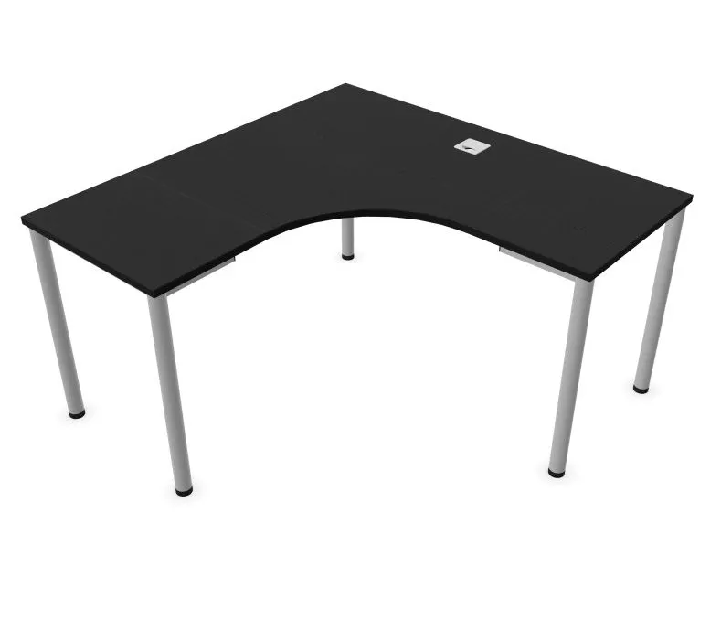 Biurko narożne EASY SPACE I-LEG LS 140x140cm czarne grafitowe I sklep meblowy MIRAT.