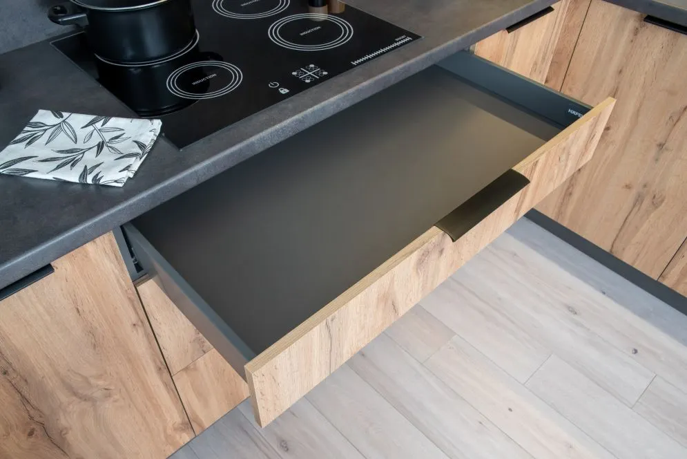 Szafka kuchenna stojąca 90 BONO D90 S/3 PC dąb wotan I sklep meblowy MIRAT. styl LOFT