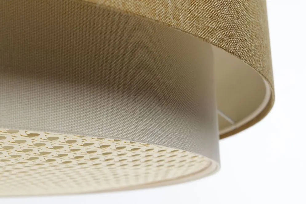 Lampa wisząca ERUTAN DUDU RATTAN kremowa/żółta dwukolorowa I sklep meblowy MIRAT.