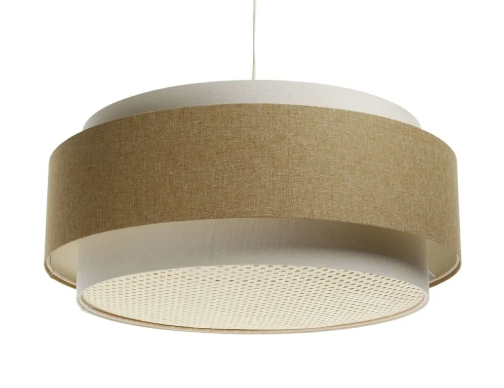 Lampa wisząca ERUTAN DUDU RATTAN kremowa/żółta dwukolorowa I sklep meblowy MIRAT.