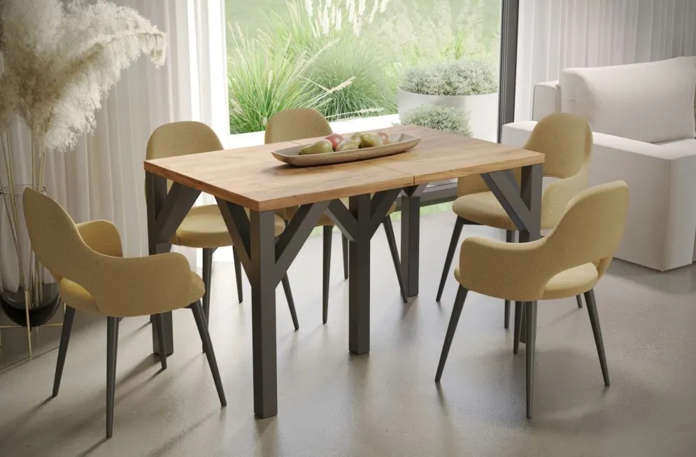 Stół rozkładany DUNAJ 130(240)x90 dąb złoty craft w stylu industrialnym I sklep meblowy MIRAT. styl LOFT