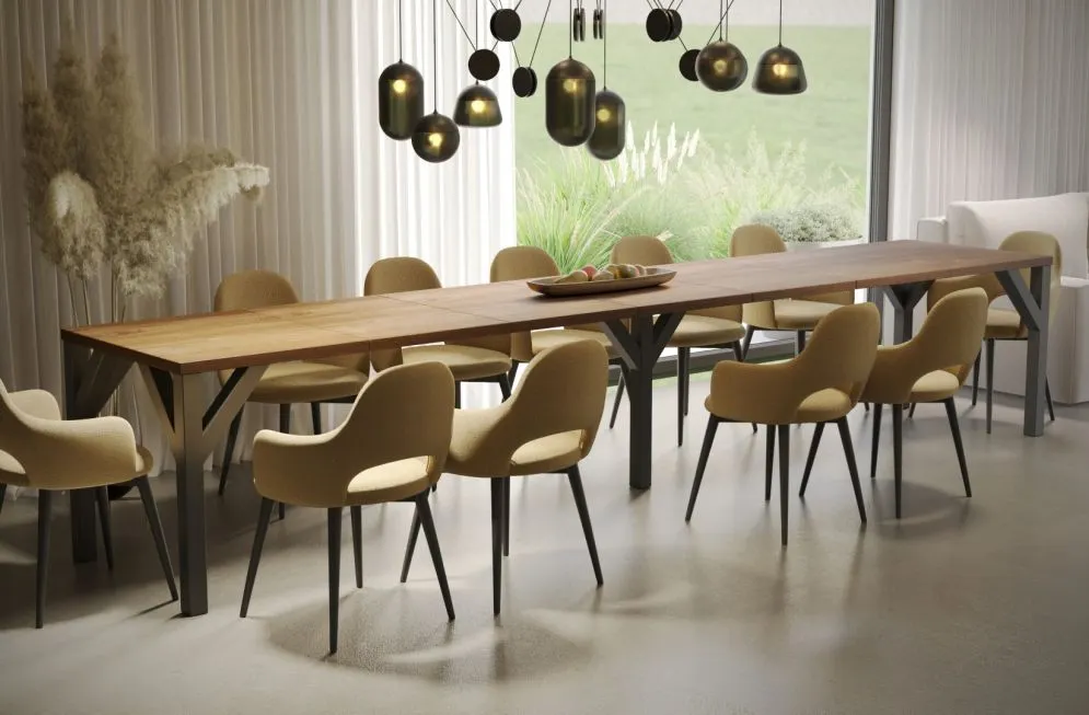 Stół rozkładany DUNAJ 130(350)x90 dąb stirling z piątą nogą I sklep meblowy MIRAT. styl LOFT