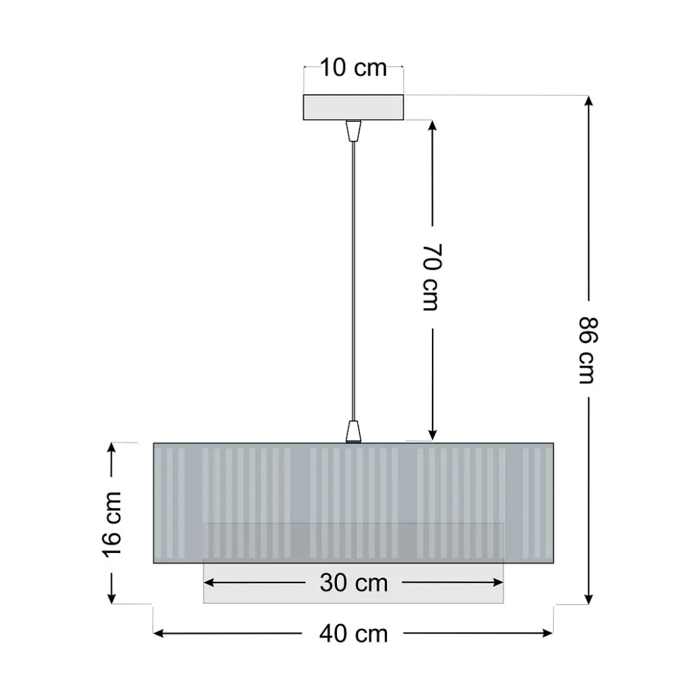 Lampa wisząca DUO LAMI LINE 40x16 szara do sypialni I sklep meblowy MIRAT.