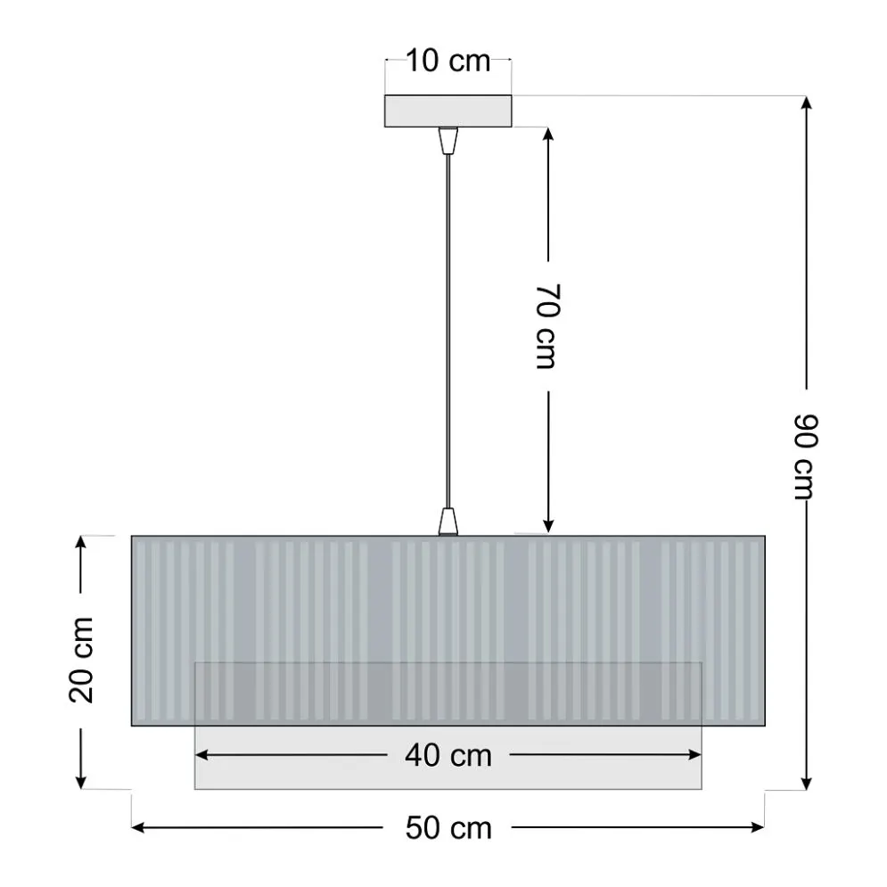 Lampa wisząca DUO LAMI LINE 50x20 biała/jutowa boho I sklep meblowy MIRAT.