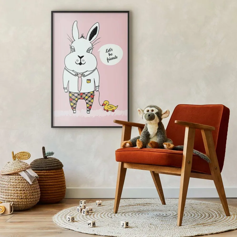 Plakat Przyjaciel królika 29,7x42 cm z ramą czarną bez marginesu | MIRAT.