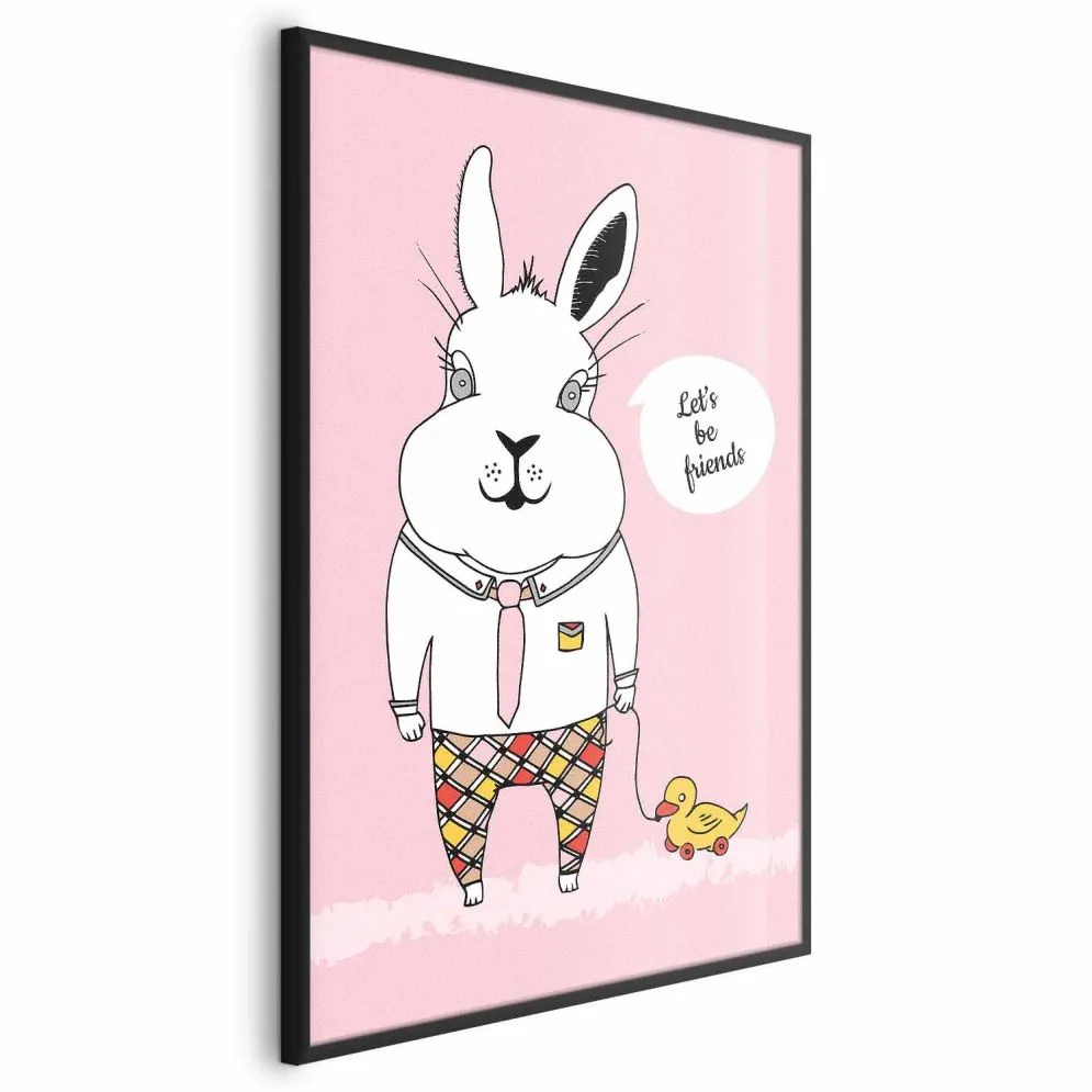 Plakat Przyjaciel królika 29,7x42 cm z ramą czarną bez marginesu | MIRAT.