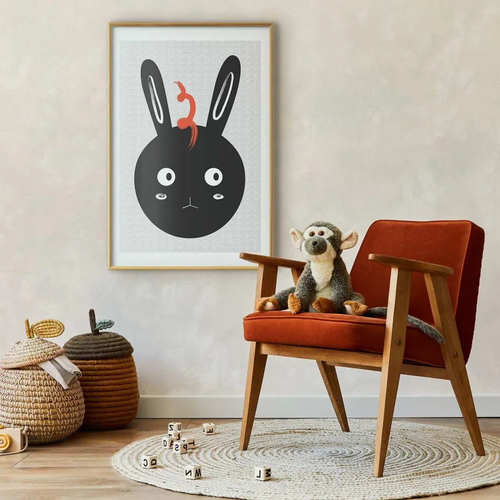 Plakat Królik widzi wszystko 40x60 cm z ramą złotą z marginesem | MIRAT.