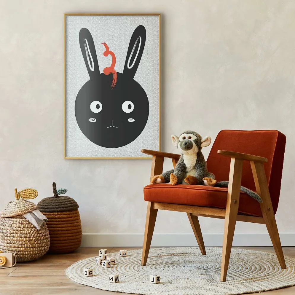 Plakat Królik widzi wszystko 21x30 cm z ramą złotą bez marginesu | MIRAT.