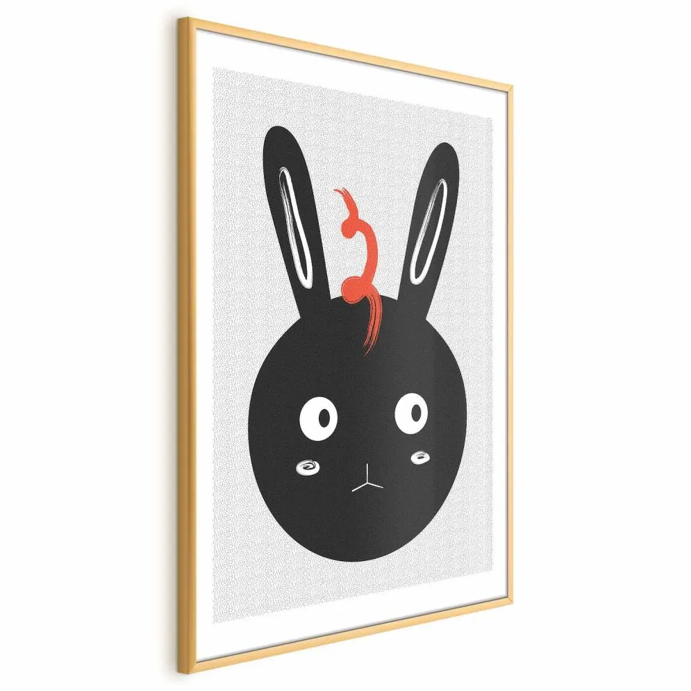 Plakat Królik widzi wszystko 40x60 cm z ramą złotą z marginesem | MIRAT.