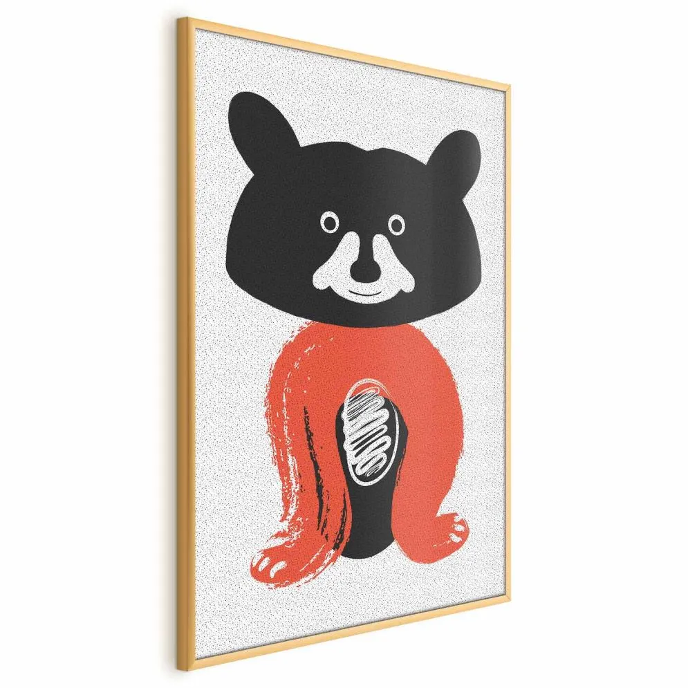 Plakat Sympatyczny szop 40x60 cm z ramą złotą bez marginesu | MIRAT.