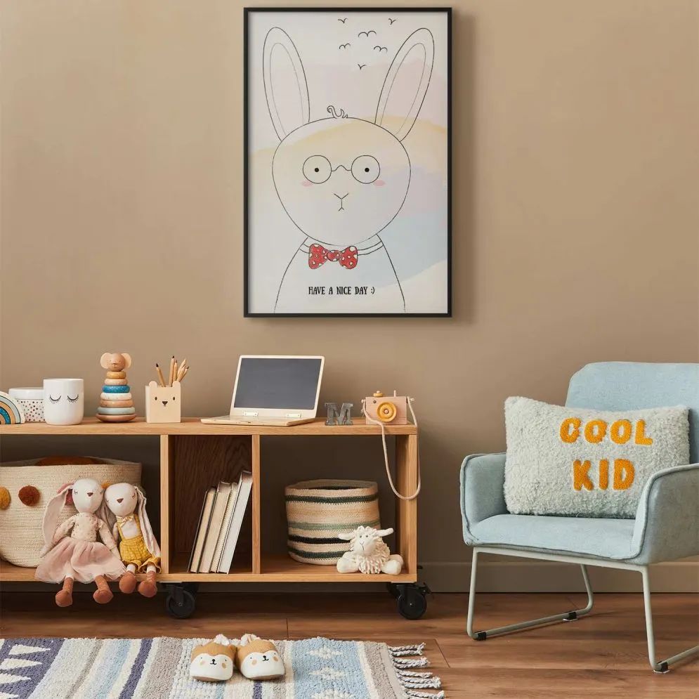 Plakat Pozdrowienia od królika 21x30 cm z ramą czarną bez marginesu | MIRAT.