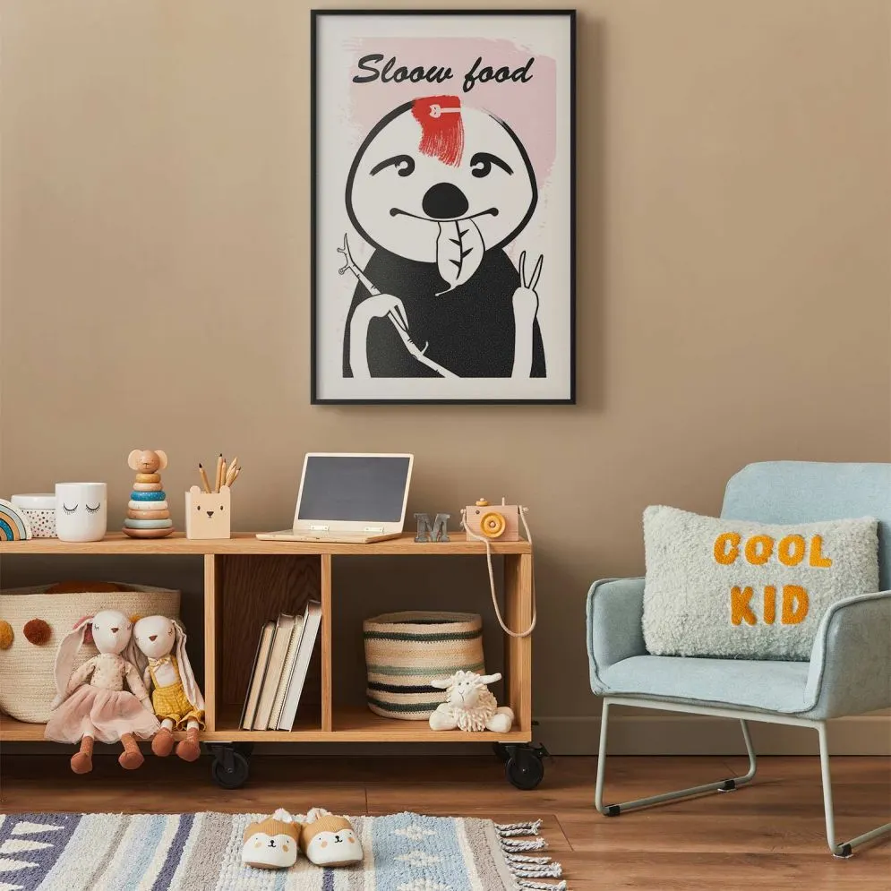 Plakat Leniwiec trendsetter 21x30 cm z ramą czarną z marginesem | MIRAT.