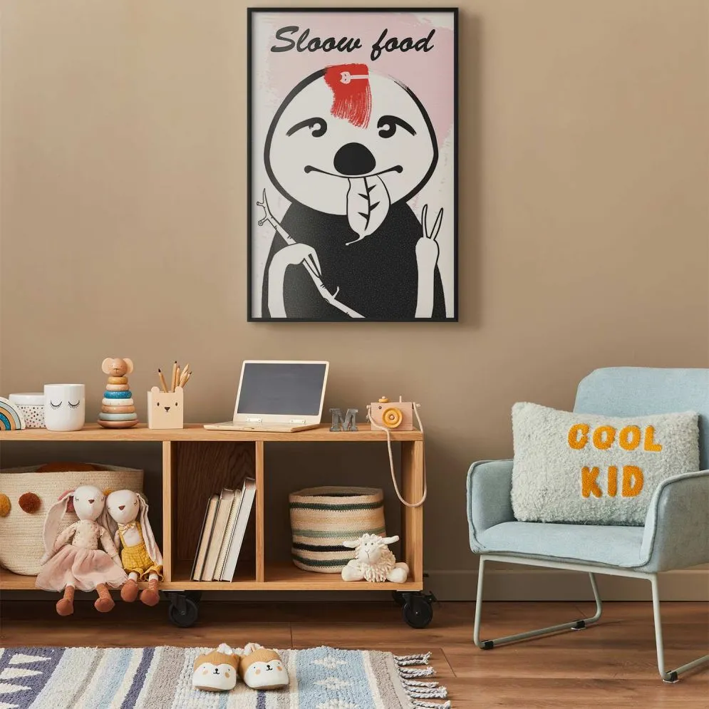 Plakat Leniwiec trendsetter 29,7x42 cm z ramą czarną bez marginesu | MIRAT.