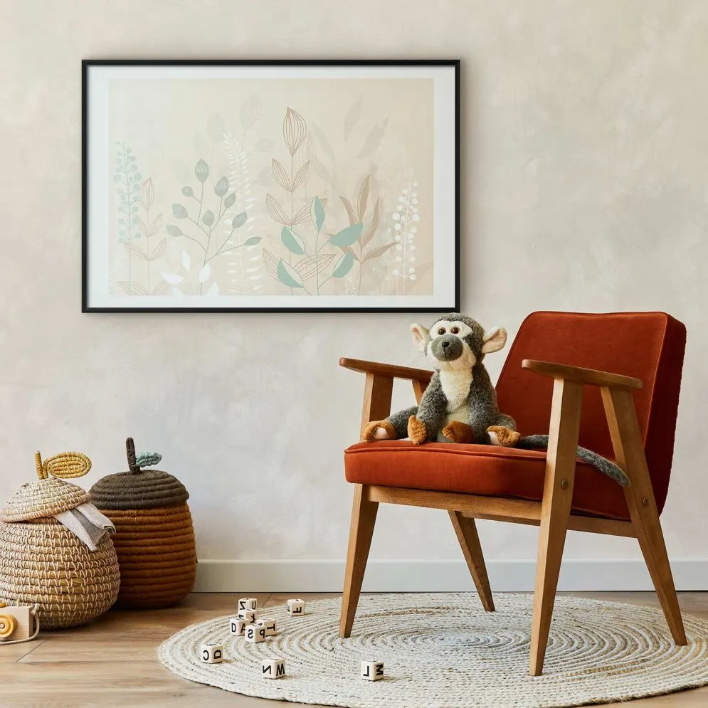 Plakat Pastelowa polana 90x60 cm z ramą czarną z marginesem | MIRAT.