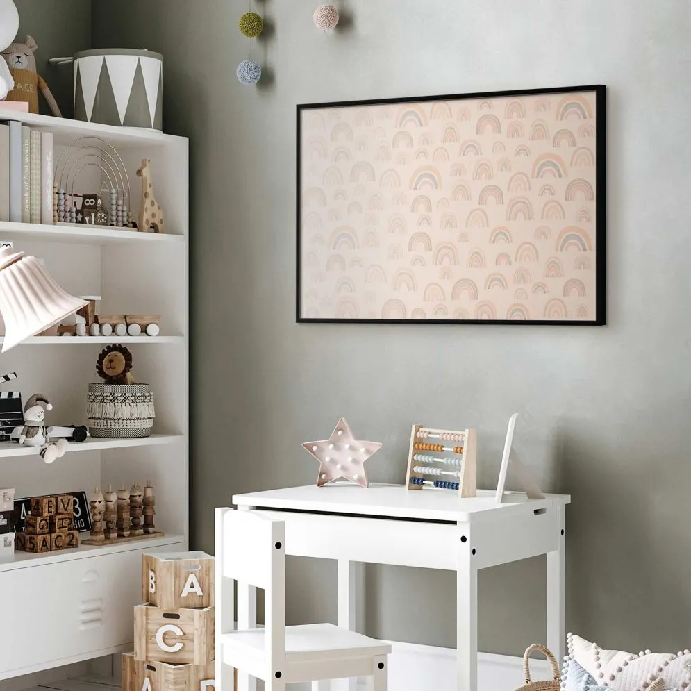 Plakat Pastelowe tęcze 60x40 cm z ramą czarną bez marginesu | MIRAT.