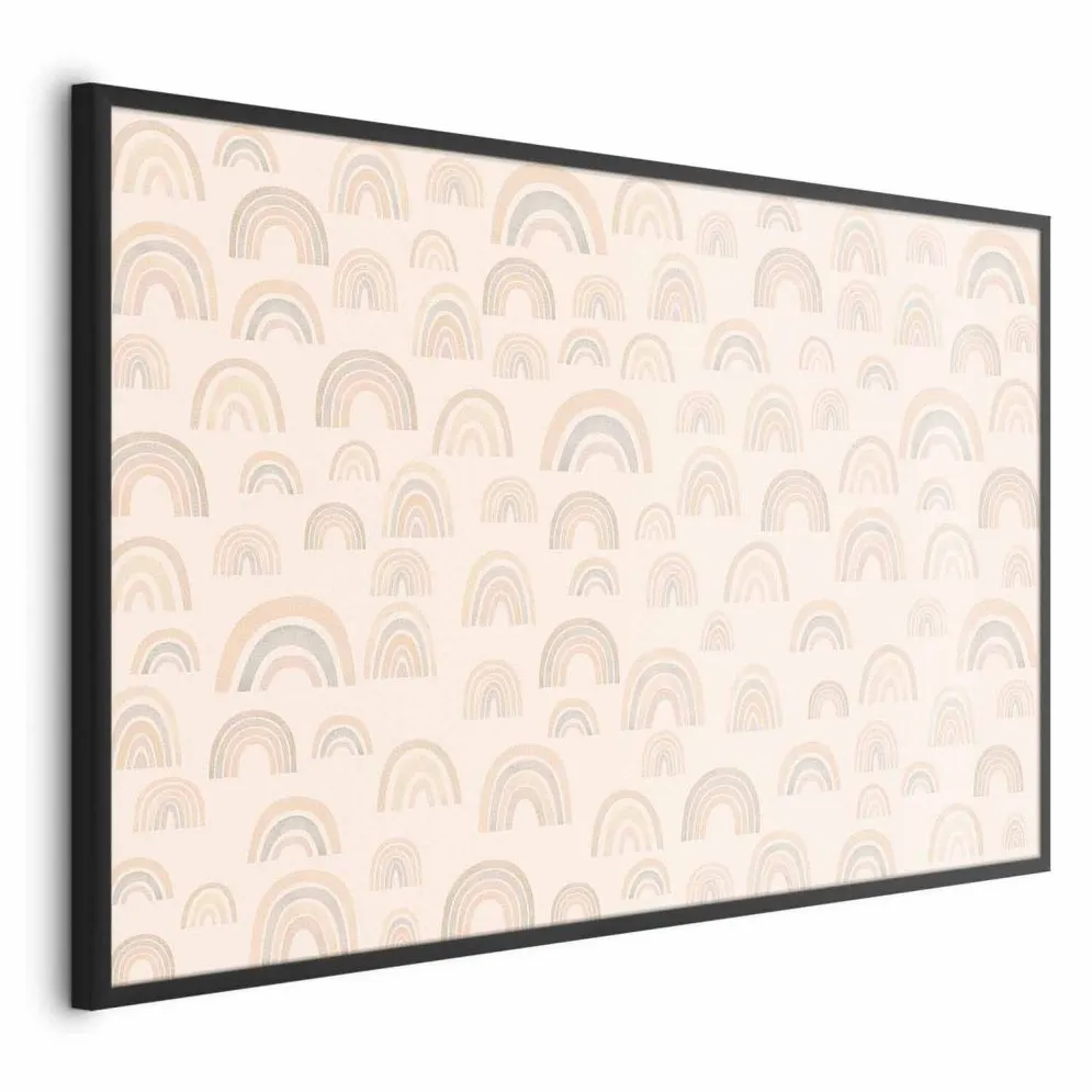 Plakat Pastelowe tęcze 60x40 cm z ramą czarną bez marginesu | MIRAT.